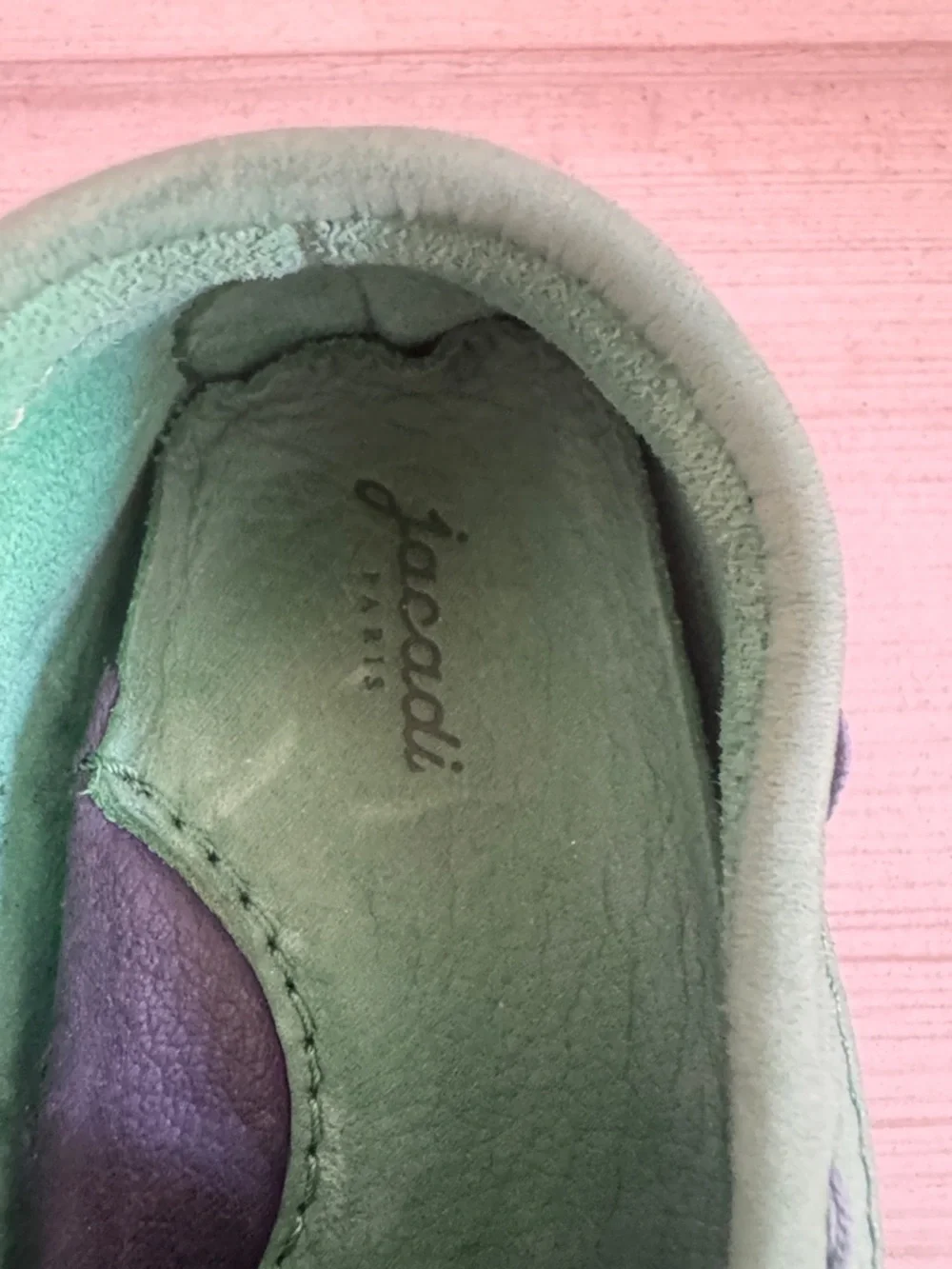 Jacadi Mint Green Suede Kids Moccasins